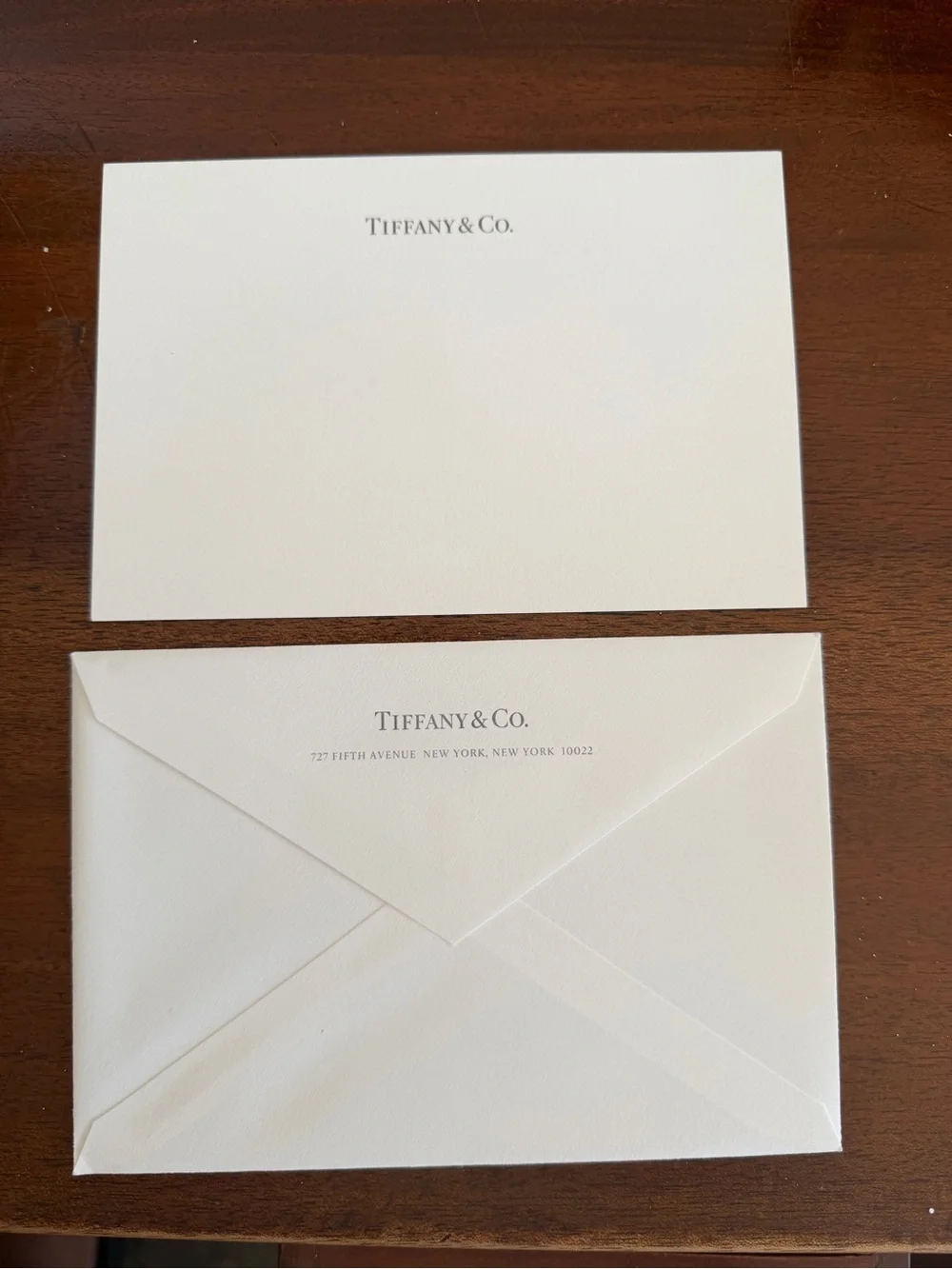 Tiffany & Co. White Folded Note and Envelope Duo